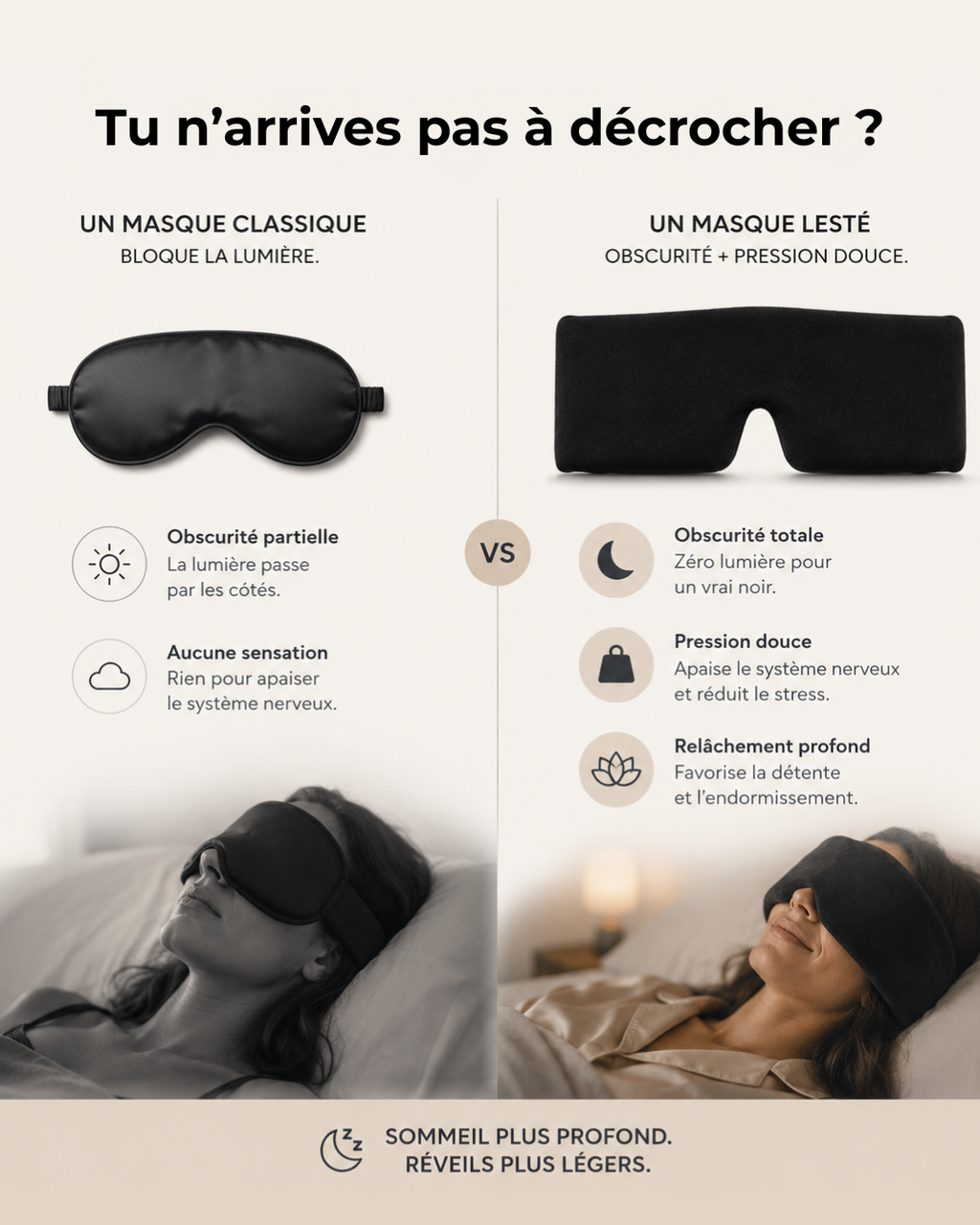 Masque lesté Bonne nuit Madame