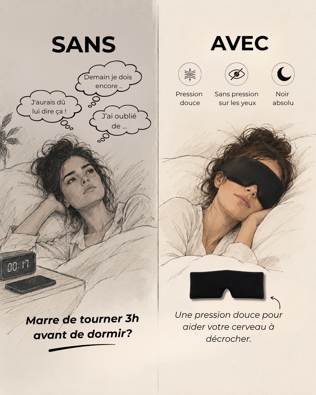 Masque lesté Bonne nuit Madame