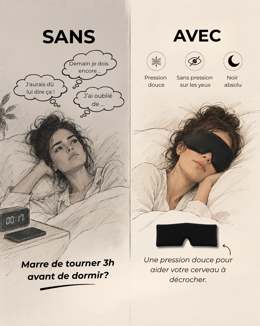 Masque lesté Bonne nuit Madame